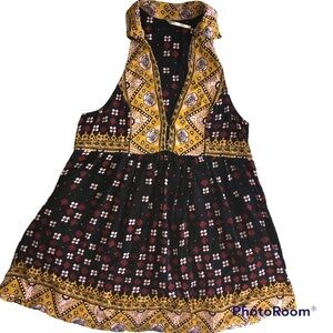 Free People Racerback Boho Top Sleeveless Collared Woman’s XSmall